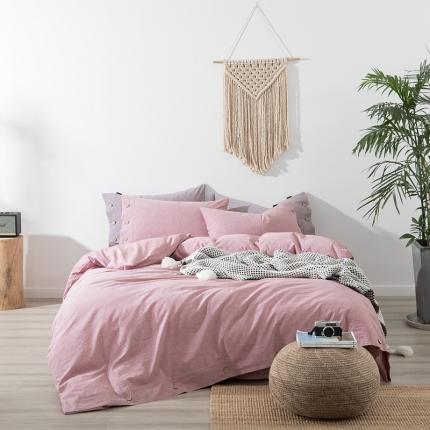 91家纺网 家纺一手货源 找家纺 (总）简家居 2022新款15%亚麻85%棉四件套