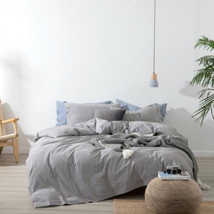 简家居 2022新款15%亚麻85%棉四件套 雅灰