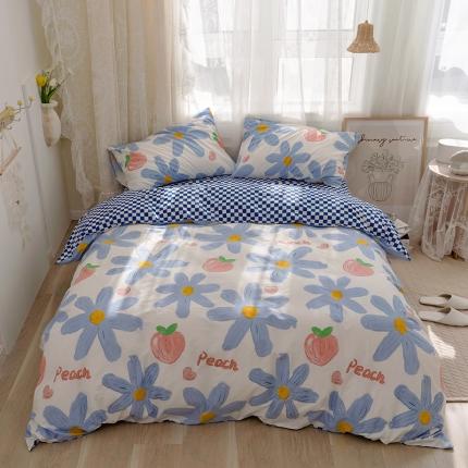 91家纺网 家纺一手货源 找家纺 沐棉家居 2022新款全棉13370印花四件套直播爆款 陌颜-兰