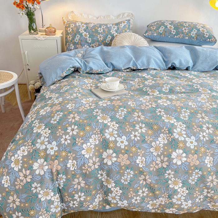 91家纺网 家纺一手货源 找家纺 沐棉家居 2022新款全棉13370印花四件套直播爆款 瑞丽