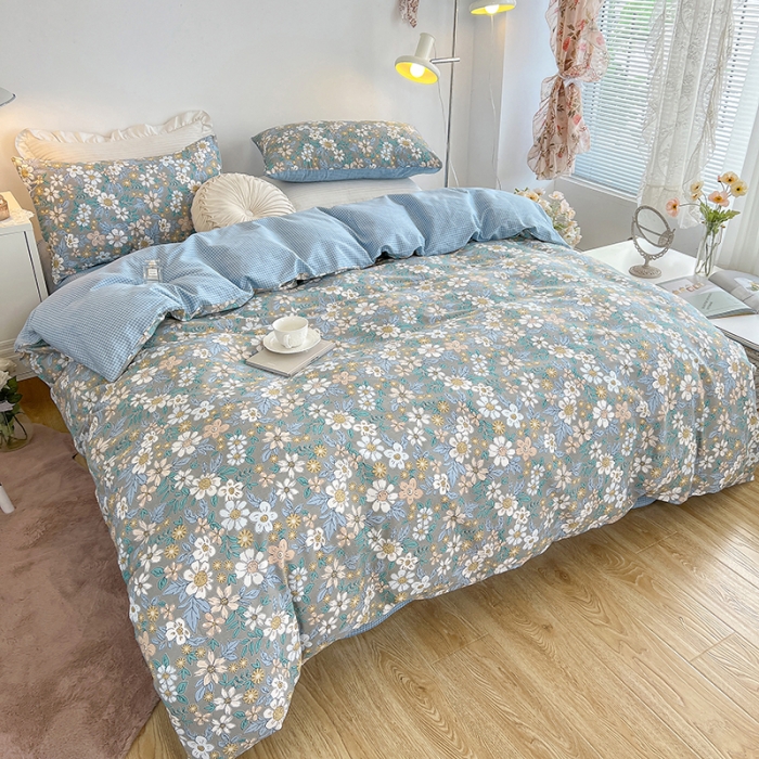 91家纺网 家纺一手货源 找家纺 沐棉家居 2022新款全棉13370印花四件套直播爆款 瑞丽