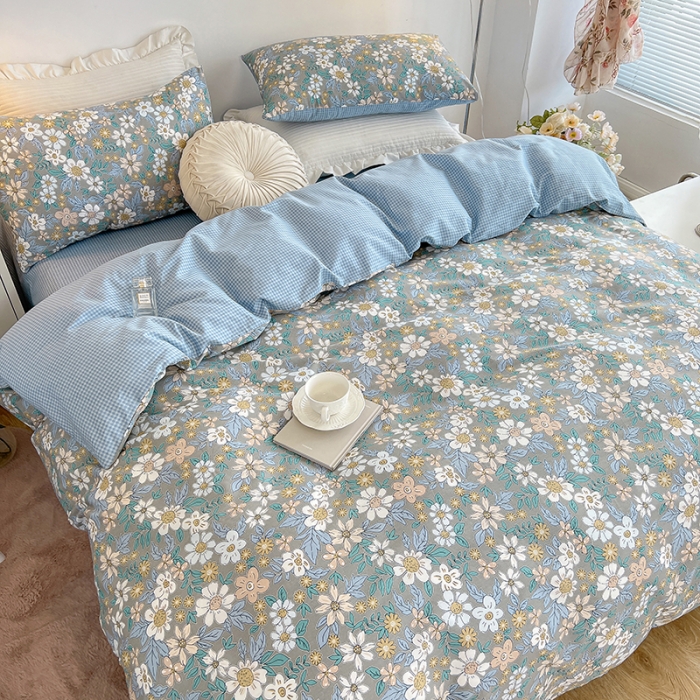 91家纺网 家纺一手货源 找家纺 沐棉家居 2022新款全棉13370印花四件套直播爆款 瑞丽