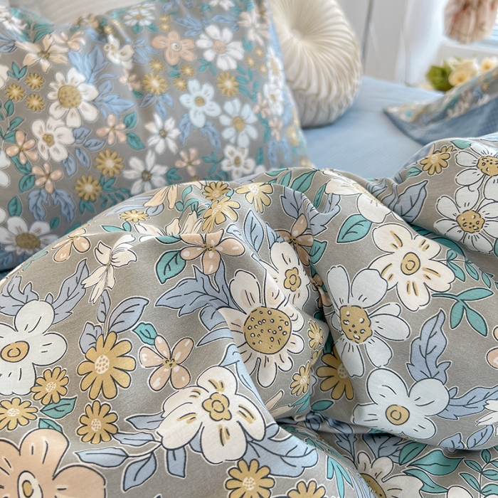 91家纺网 家纺一手货源 找家纺 沐棉家居 2022新款全棉13370印花四件套直播爆款 瑞丽