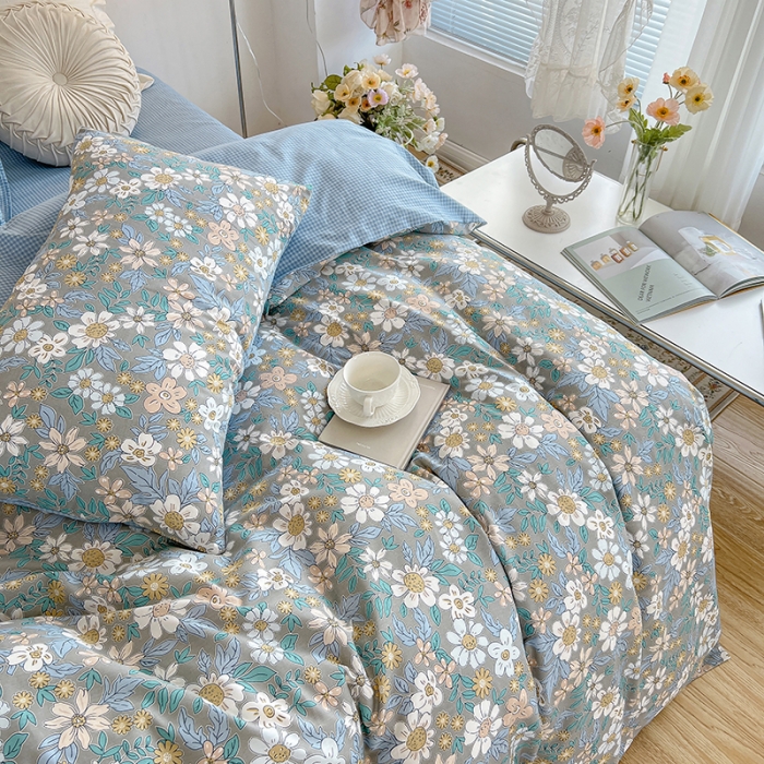 91家纺网 家纺一手货源 找家纺 沐棉家居 2022新款全棉13370印花四件套直播爆款 瑞丽