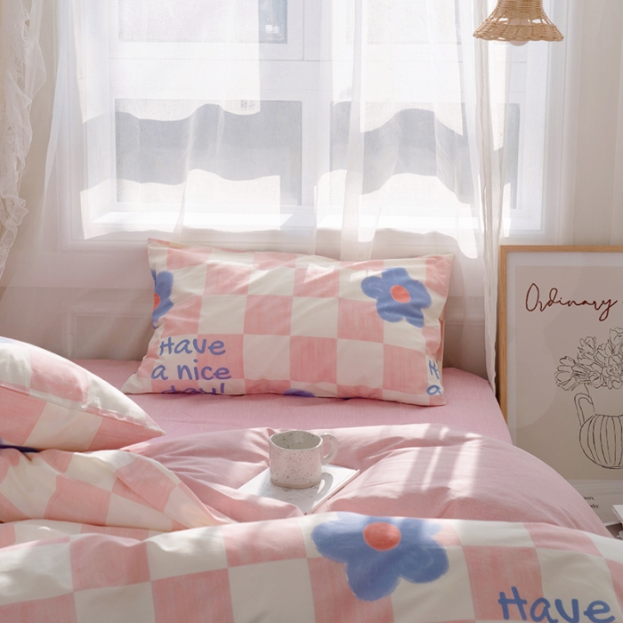 91家纺网 家纺一手货源 找家纺 沐棉家居 2022新款全棉13370印花四件套直播爆款 勿念