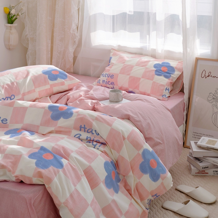 91家纺网 家纺一手货源 找家纺 沐棉家居 2022新款全棉13370印花四件套直播爆款 勿念