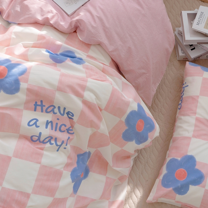 91家纺网 家纺一手货源 找家纺 沐棉家居 2022新款全棉13370印花四件套直播爆款 勿念