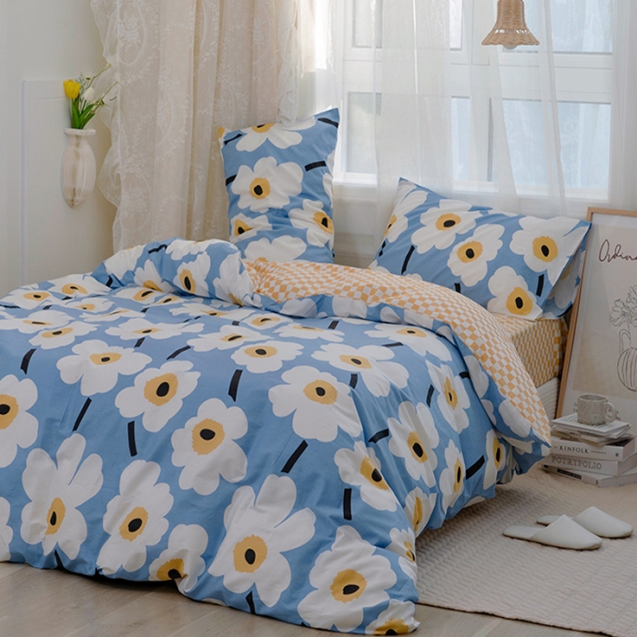 91家纺网 家纺一手货源 找家纺 沐棉家居 2022新款全棉13370印花四件套直播爆款 雅笙