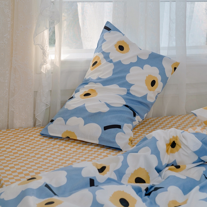 91家纺网 家纺一手货源 找家纺 沐棉家居 2022新款全棉13370印花四件套直播爆款 雅笙