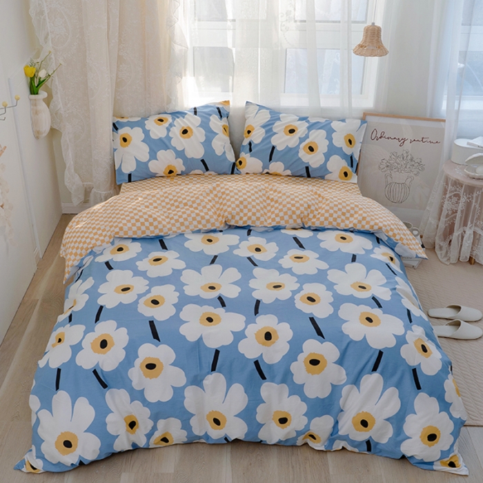 91家纺网 家纺一手货源 找家纺 沐棉家居 2022新款全棉13370印花四件套直播爆款 雅笙