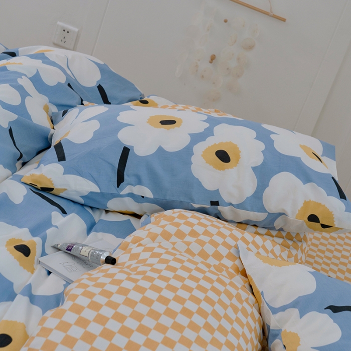 91家纺网 家纺一手货源 找家纺 沐棉家居 2022新款全棉13370印花四件套直播爆款 雅笙