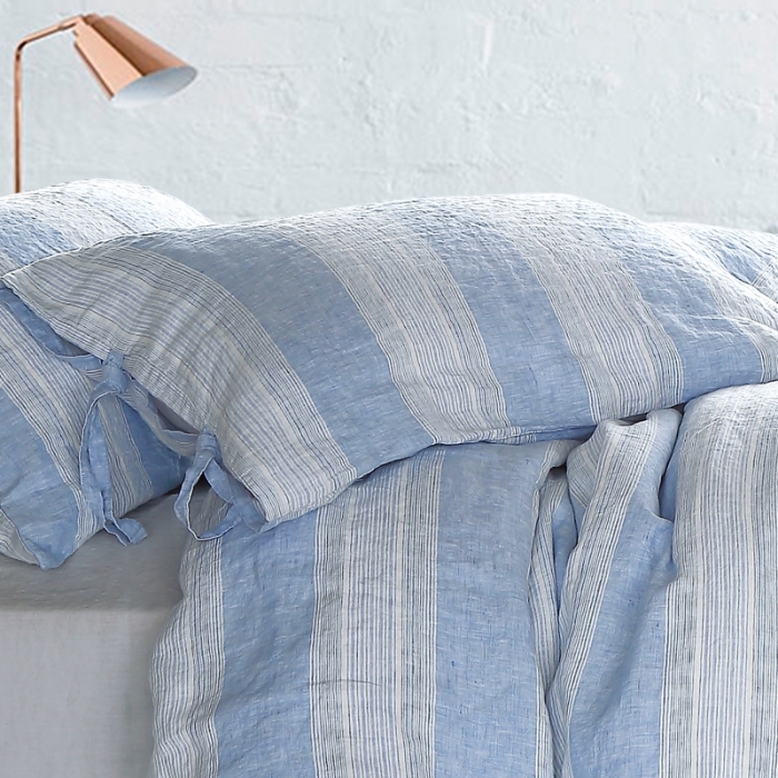 91家纺网 家纺一手货源 找家纺 简家居 2022新款纯亚麻四件套 纯亚麻蓝天