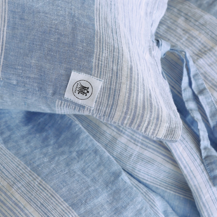 91家纺网 家纺一手货源 找家纺 简家居 2022新款纯亚麻四件套 纯亚麻蓝天