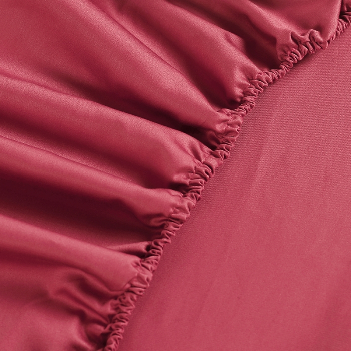 91家纺网 家纺一手货源 找家纺 简家居 2022新款100支单床笠 嫣红