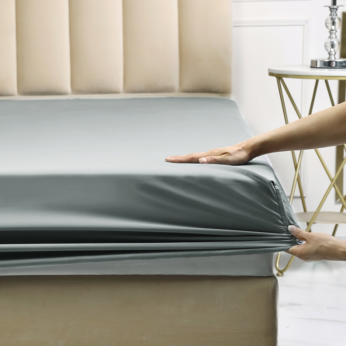 91家纺网 家纺一手货源 找家纺 简家居 2022新款100支单床笠 优雅灰