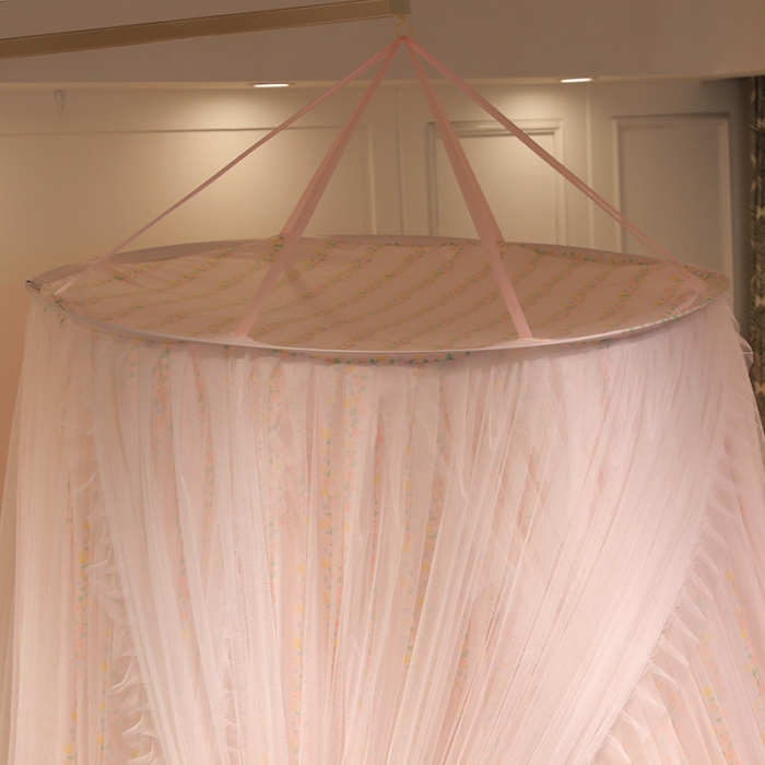 91家纺网 家纺一手货源 找家纺 艾晶美家纺 2022新款吊顶双层遮光床幔蚊帐 花蔓