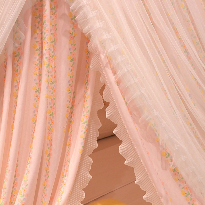 91家纺网 家纺一手货源 找家纺 艾晶美家纺 2022新款吊顶双层遮光床幔蚊帐 花蔓