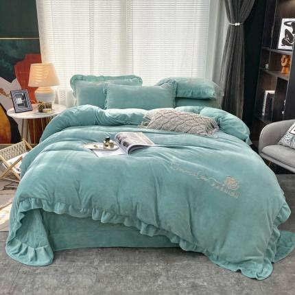 91家纺网 家纺一手货源 找家纺 （总）星尚家纺2022新款牛奶绒夹棉床盖款四件套香韵