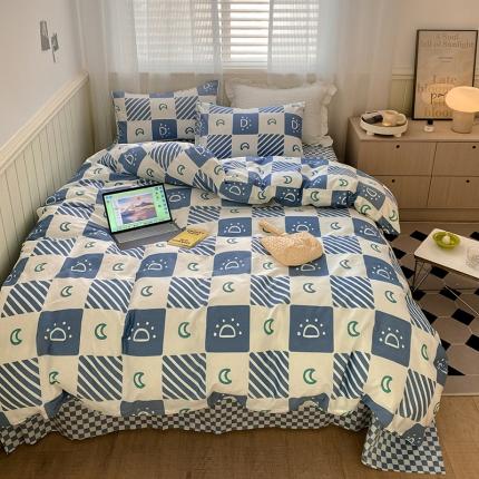 91家纺网 家纺一手货源 找家纺 雅居纺家纺 2022新款13070全棉印花四件套 日月争辉