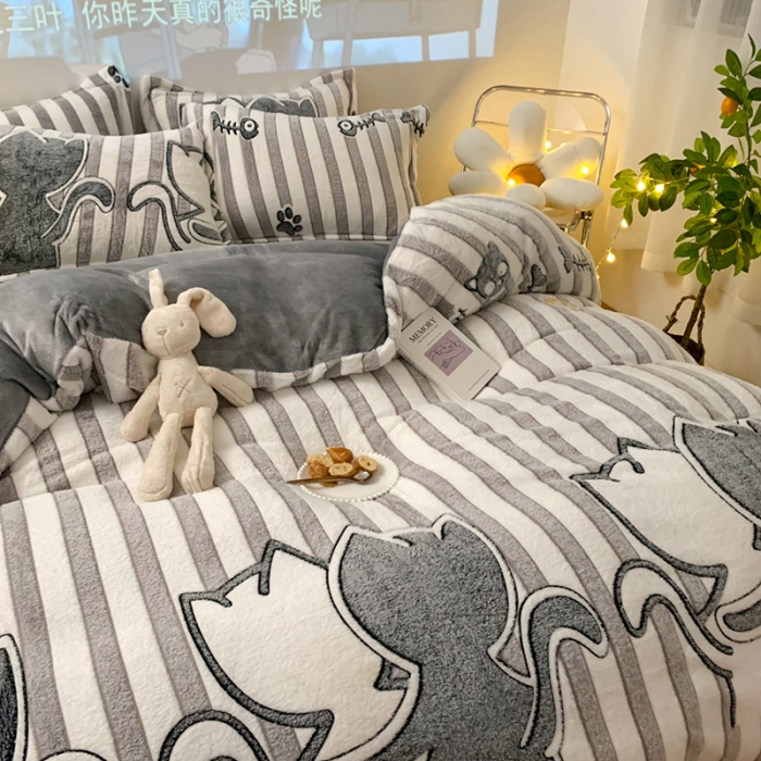 91家纺网 家纺一手货源 找家纺 （总）慕尚 2022新款5D雪花绒四件套