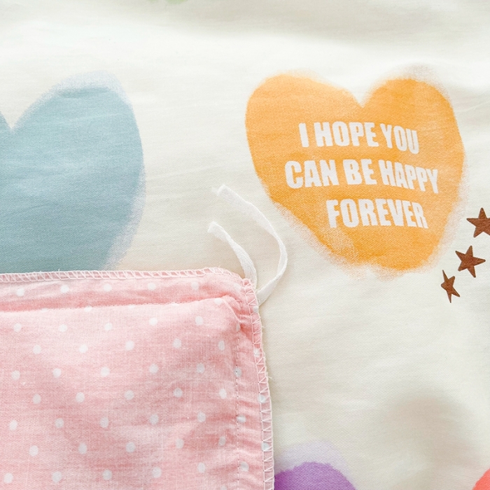 91家纺网 家纺一手货源 找家纺 卡普 直播供货全棉韩版荷叶花边四件套三件套学生床笠款 彩虹之心