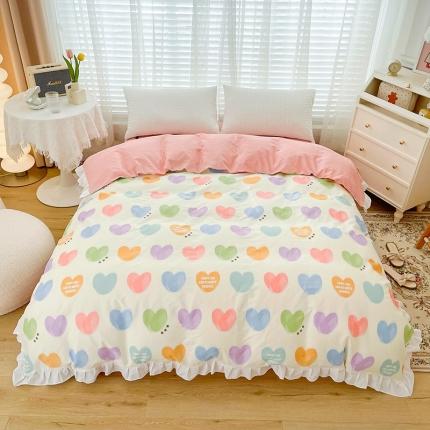 91家纺网 家纺一手货源 找家纺 （总）卡普 2025新款全棉韩版荷叶花边单被套