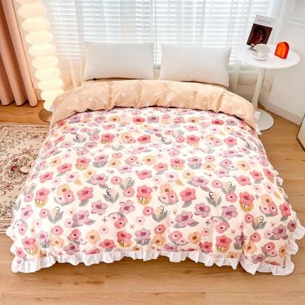 91家纺网 家纺一手货源 找家纺 （总）卡普 2025新款全棉韩版荷叶花边单被套