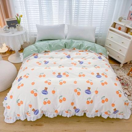 91家纺网 家纺一手货源 找家纺 （总）卡普 2025新款全棉韩版荷叶花边单被套