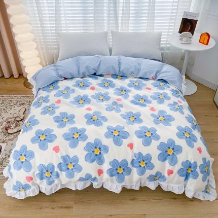 91家纺网 家纺一手货源 找家纺 （总）卡普 2025新款全棉韩版荷叶花边单被套