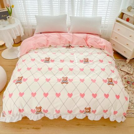 91家纺网 家纺一手货源 找家纺 （总）卡普 2025新款全棉韩版荷叶花边单被套