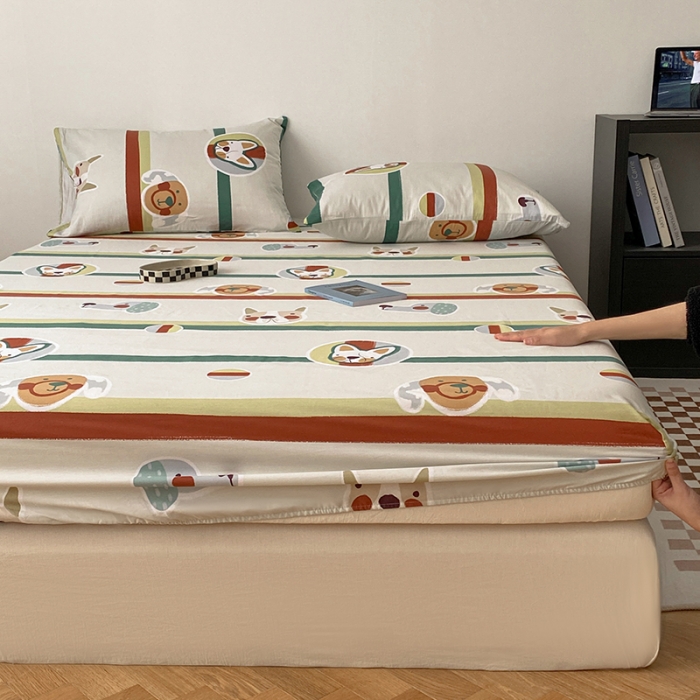 91家纺网 家纺一手货源 找家纺 麦伦 2022新款全棉斜纹印花休闲轻奢系列-床笠床单 笨笨狗