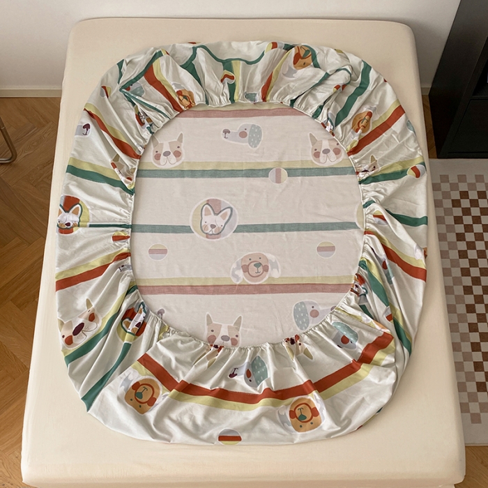 91家纺网 家纺一手货源 找家纺 麦伦 2022新款全棉斜纹印花休闲轻奢系列-床笠床单 笨笨狗