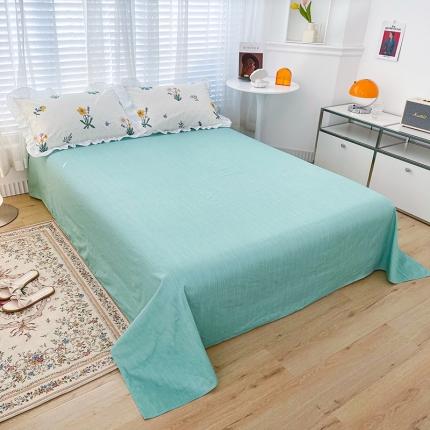 91家纺网 家纺一手货源 找家纺 （总）卡普 2025新款全棉韩版荷叶花边床单+枕套