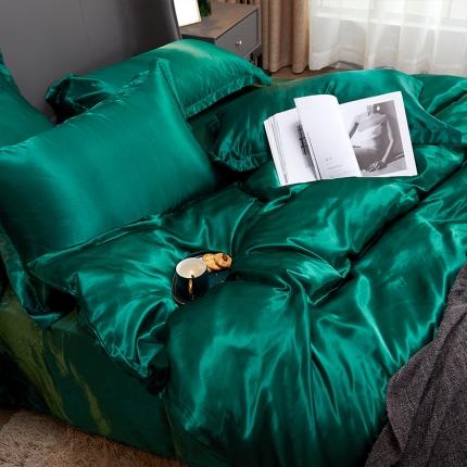 91家纺网 家纺一手货源 找家纺 梦尚舒 2025新款水洗真丝单枕套 翡翠绿/对