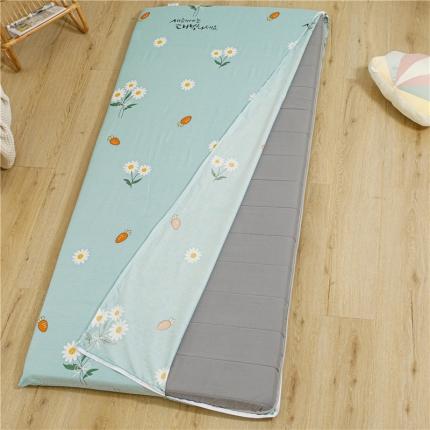 91家纺网 家纺一手货源 找家纺 凌云家纺 2022新款13372全棉床垫套 小雏菊-蓝