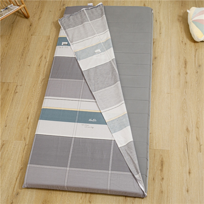 91家纺网 家纺一手货源 找家纺 凌云家纺 2022新款13372全棉床垫套 波尔兰卡-绿