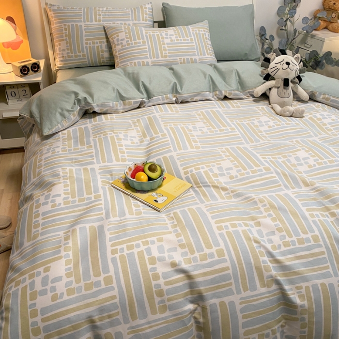 91家纺网 家纺一手货源 找家纺 晨希2022新款全棉13372北欧风印花单被套 流金岁月