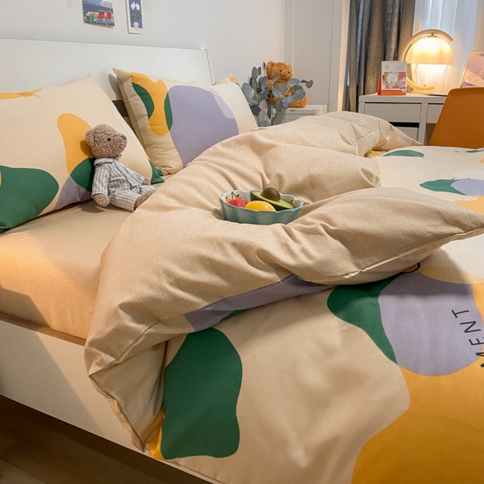 91家纺网 家纺一手货源 找家纺 晨希2022新款全棉13372北欧风印花单被套 美好时刻