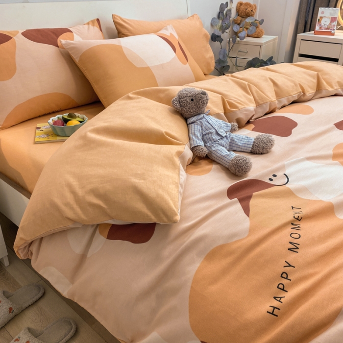 91家纺网 家纺一手货源 找家纺 晨希2022新款全棉13372北欧风印花单被套 美好时刻-黄