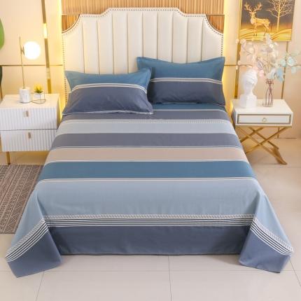 91家纺网 家纺一手货源 找家纺 圣锦 全棉单床单 凡尔赛-蓝