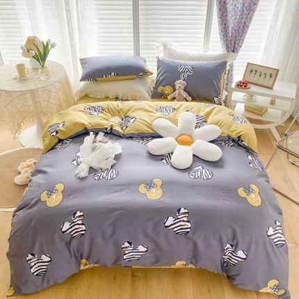 91家纺网 家纺一手货源 找家纺 珺柔家纺 2022新款13372全棉印花四件套 英伦熊