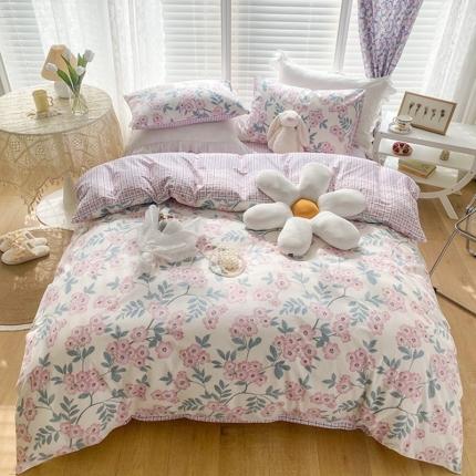 91家纺网 家纺一手货源 找家纺 珺柔家纺 2022新款13372全棉印花四件套 浪漫味道