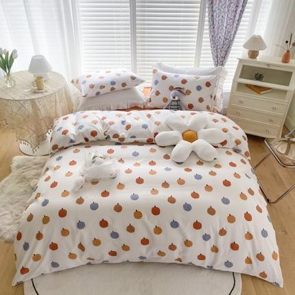 91家纺网 家纺一手货源 找家纺 珺柔家纺 2022新款13372全棉印花四件套 南瓜精灵