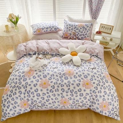 91家纺网 家纺一手货源 找家纺 珺柔家纺 2022新款13372全棉印花四件套 生如夏花（蓝）
