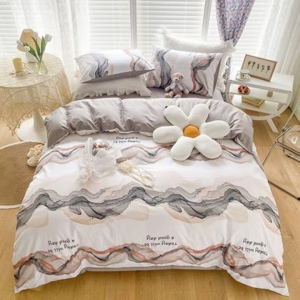 91家纺网 家纺一手货源 找家纺 珺柔家纺 2022新款13372全棉印花四件套 时光印记