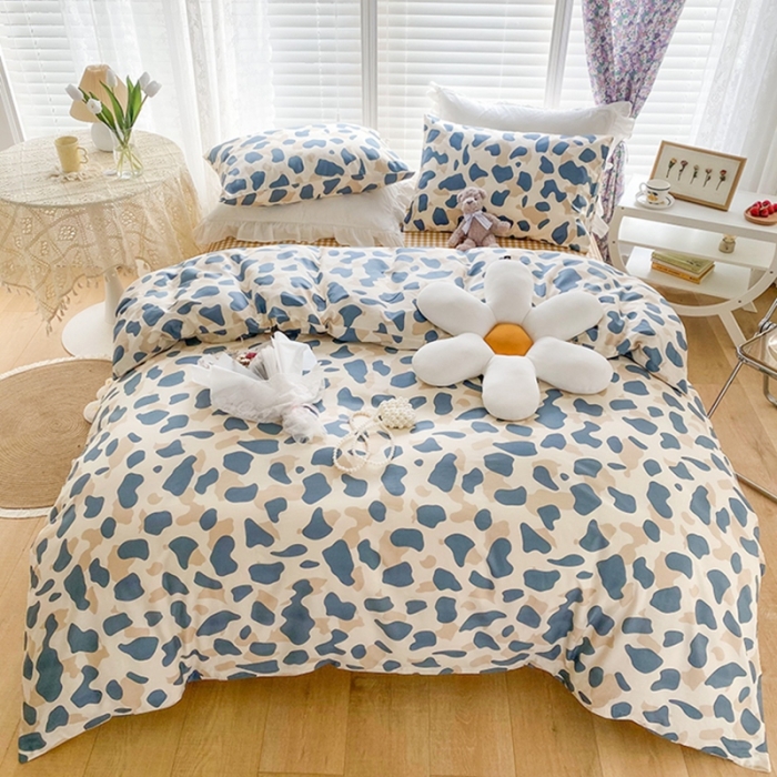 91家纺网 家纺一手货源 找家纺 珺柔家纺 2022新款13372全棉印花四件套 豹纹咖