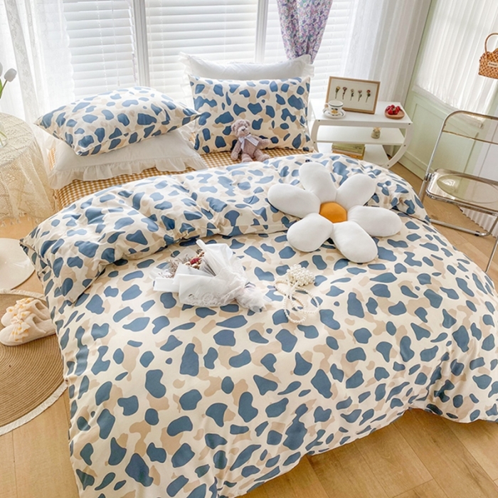 91家纺网 家纺一手货源 找家纺 珺柔家纺 2022新款13372全棉印花四件套 豹纹咖