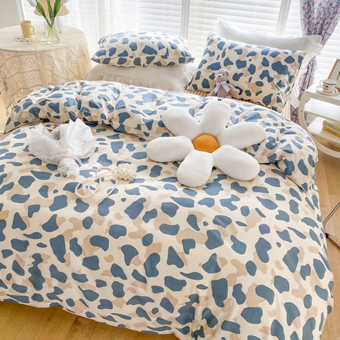 91家纺网 家纺一手货源 找家纺 珺柔家纺 2022新款13372全棉印花四件套 豹纹咖