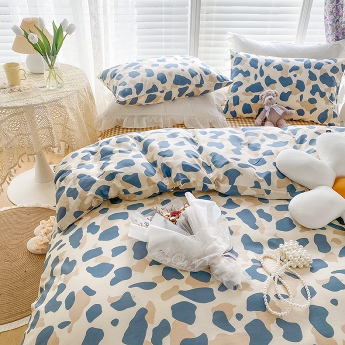 91家纺网 家纺一手货源 找家纺 珺柔家纺 2022新款13372全棉印花四件套 豹纹咖