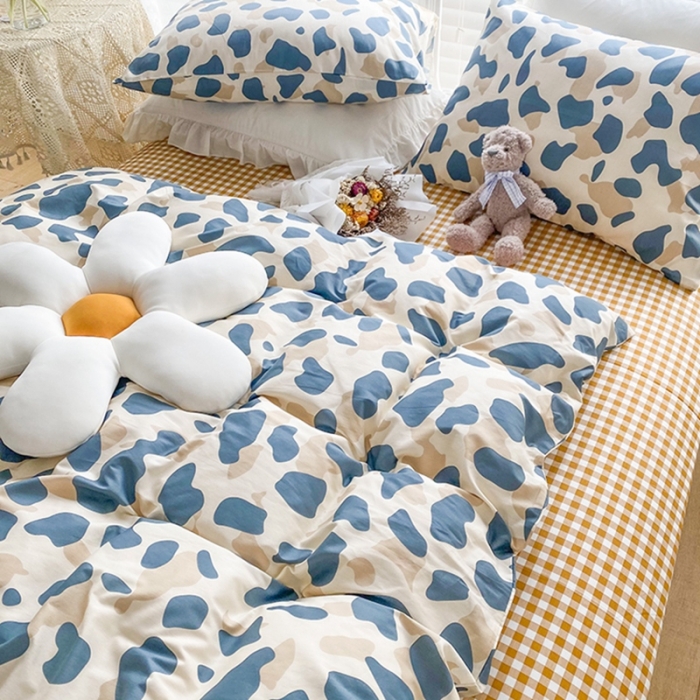 91家纺网 家纺一手货源 找家纺 珺柔家纺 2022新款13372全棉印花四件套 豹纹咖